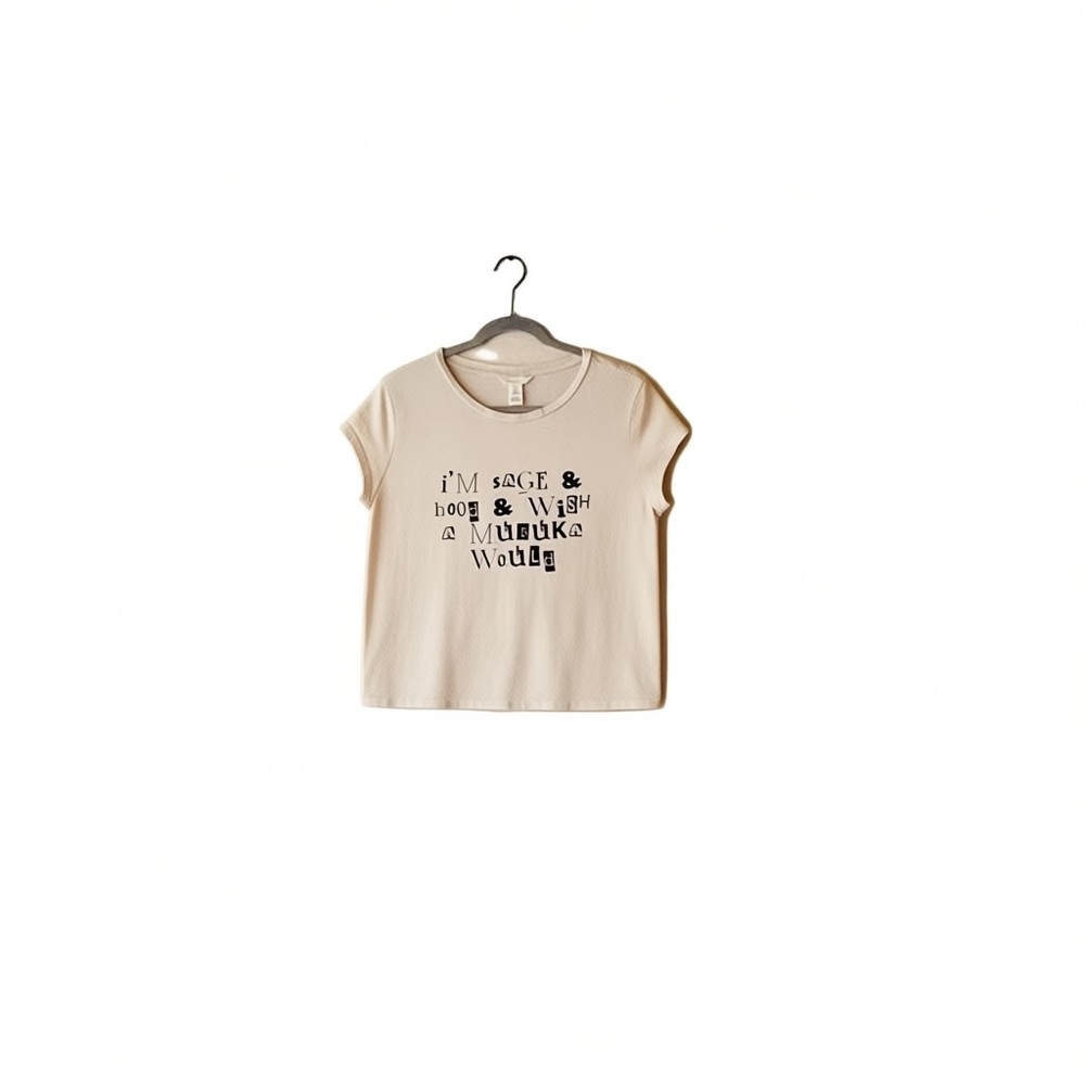 Cream Graphic Kids T-Shirt